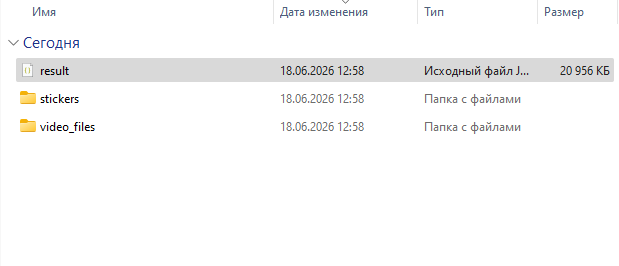Файл result.json в папке